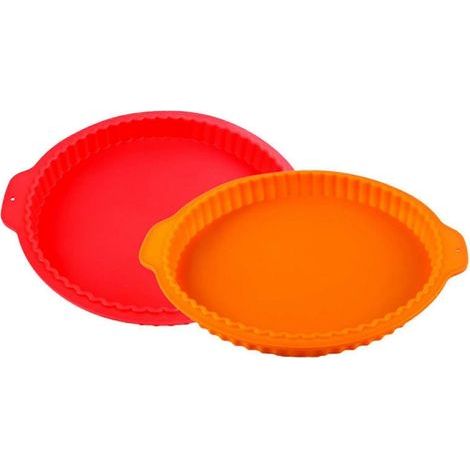 Moule à gâteau aux fruits, moule à tarte, plaque de cuisson, moule à gâteau antiadhésif rond, moule à tarte, moule à tarte en silicone pour tartes, quiches, gâteaux aux fruits, compatible lave-vaissel (1/5)