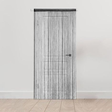Rideau de porte - Moustiquaire - 200 x 100 cm - Rideau à perles - Rideau décoratif - Noir - Polyester - Décoration de fenêtre - Décoration d'intérieur (1/5)