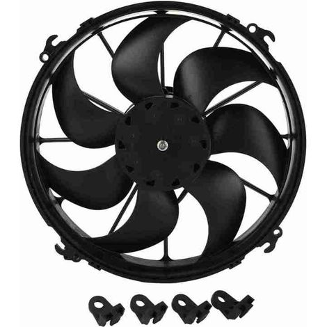 Ventilateur de refroidissement pour voiture 24 V, 7 pales, puissance 160 W, dissipation de chaleur, noir, pour bus et camions (1/5)