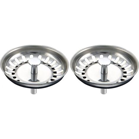 Tappi di scarico, 2 pezzi, filtro per lavello in acciaio inox, tappo per lavello, tappo a cestello, tappo di scarico universale, filtro per lavello, tappo per lavello, lavello (1/5)