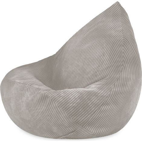 Poltrona a sacco Misioo per bambini, beige, velluto a coste di alta qualità, pouf (1/5)