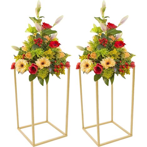 Vases en métal, design élégant, polyvalents pour les événements, Or (1/2)
