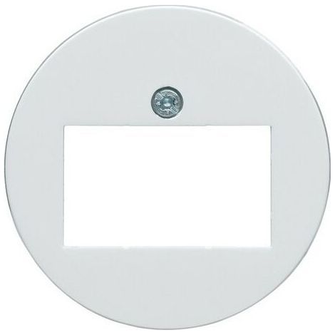 Enjoliveur prise HP ou prise RJ45 blanche collection 1930 HAGER WMV750B (1/2)
