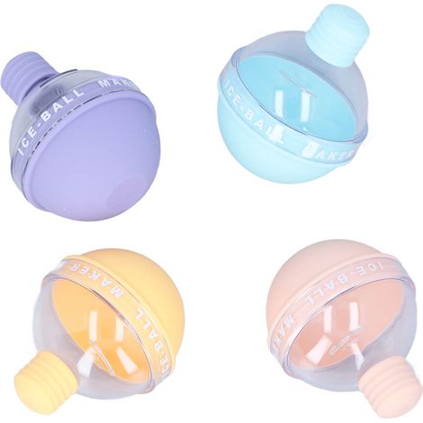 4 Moules à Boules de Hockey pour Whisky, Colorés et Parfumés, Faciles à Démouler, Lot de 4 avec Couvercle