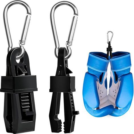 Lot de 2 Porte-Gants en métal pour Sacs de Boxe Mousqueton Robuste pour Fixer et Transporter Vos Gants de MMA et de Muay Thaï sur Un Sac à Dos, Un Sac de Sport, Une Valise (1/5)