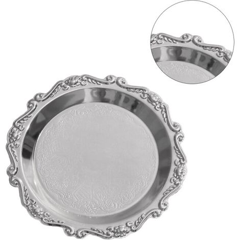 Soporte metálico para cupcakes, bandeja de servir, plateado S (1/5)