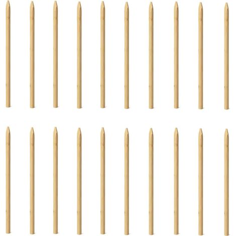 20 Piquets en Châtaignier Fraisé - Ø6cm x 2m - Certifiés PEFC