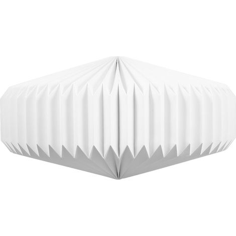 Abat-jour en Papier Blanc Pliable pour Lampe Suspendue, Cache-luminaire Géométrique en Fer et Papier, Usage Polyvalent pour Décoration Salon et Maison (1/5)