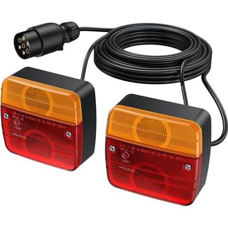 [JAMAIS UTILISÉ] Lot de 2 Feu Remorque Arriere Kit de Montage de Feu Arrière de Remorque Connecteur Européen avec Câble Long 7,5 m et Connecteur 7 Broches E-mark pour La Circulation Routière (1/5)