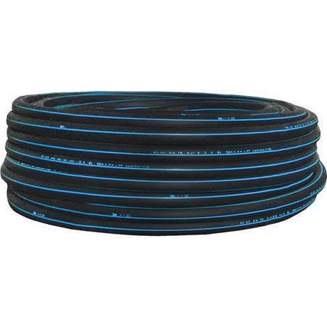 Tuyau Polyéthylène - PEHD Bande Bleue D40-10B - Pour Réseau Eau Potable - 25 Mètres