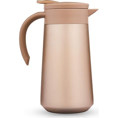 Bohoria Premium - Gourde isotherme - 0,8 litre - 1 pièce - Or - Gourde en acier inoxydable pour café et thé - Isolation sous vide pour une chaleur longue durée - Fermeture rapide étanche, idéale pour (1/5)