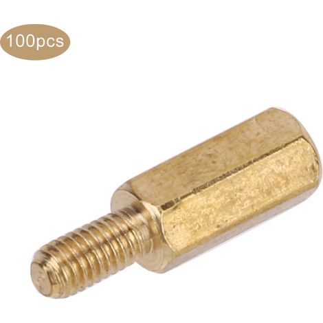 Kit de remplacement de 10 écrous hexagonaux à tête simple M3 en laiton pour carte PCB (M3 x 10, 100 pièces) (1/5)