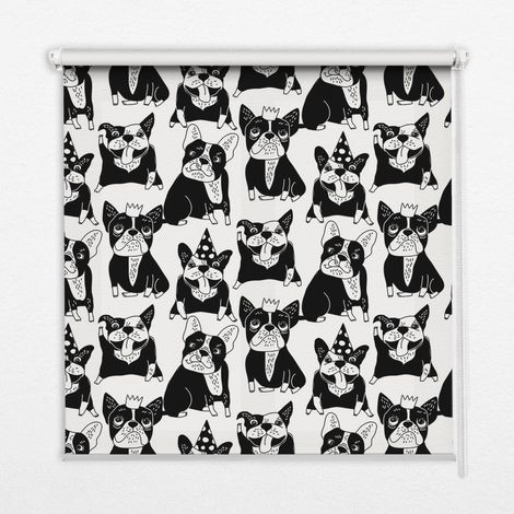 Tenda a Rullo Interna per Finestra - Tenda Filtrante Luce - Tenda Privacy - Tenda Decorativa Rettangolare - Rullo per Interni - (90 cm x 180 cm) - Cani disegnati (1/5)