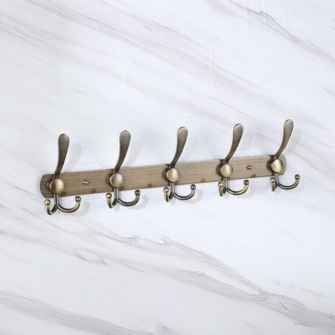 Wandgarderobe 5 Dreifachhaken, robust und langlebig, Edelstahl, Metallgarderobe mit Schrauben zum Aufhängen von Kleidung, Hüten, Handtüchern, Tas (1/5)
