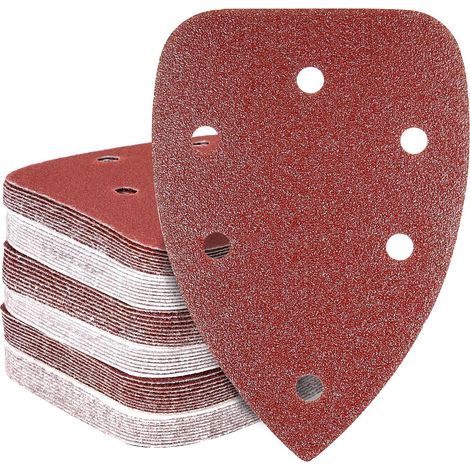 Lot de 60 Feuilles de Papier Abrasif, 6 trous, grain 60/80/100/120/180/240, Compatible avec la Ponceuse Delta 140W (Numéro de modèle TX104) (1/5)