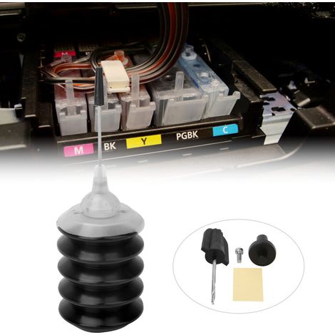 Compatible avec les cartouches d'encre pour imprimantes Epson, HP et Canon, 30 ml d'encre noire et 30 ml d'encre couleur.