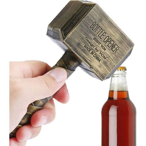 Décapsuleur pour bouteille de bière, en forme de marteau de Thor, parfait pour un usage au bar et à la maison, style marteau de (1/5)