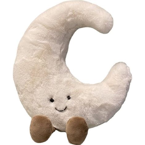 Peluche soleil JOSON, coussins de chevet doux, utilitaire comme décoration intérieure aux cadeaux d'anniversaire pour enfants et filles (Lune) (1/5)