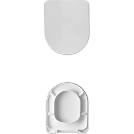 Standard Close Toilet Seat Spring White Gloss D Shape Semi Wrapover Roca