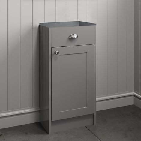 400mm Bathroom Vanity Unit Storage Cabinet Furniture Grey Traditional Flat Pack (1/5)