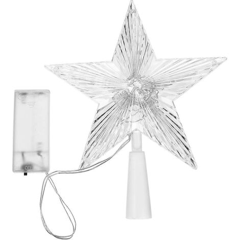 Décoration de sapin de Noël en forme d'étoile à cinq branches (à piles)-21.5X17.5CM-Transparent (1/3)