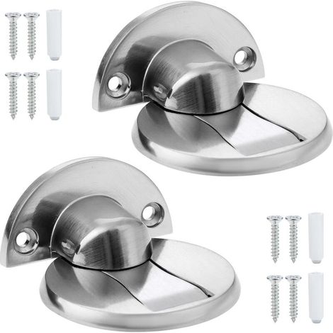 Magnetische Türstopper aus Zinklegierung – 2er-Set inklusive Befestigungsschrauben, unauffälliges und langlebiges Design