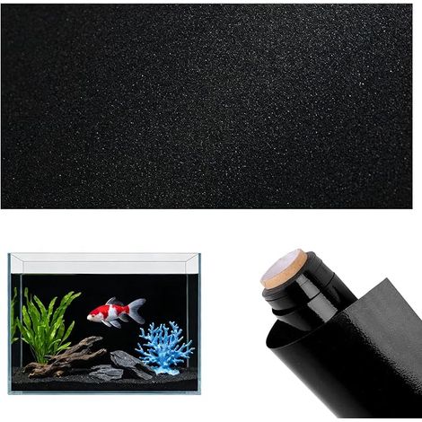 Aquarium Background, PVC Sticker for Aquarium, Aquarium Poster Decoration, Sticker for Aquarium Background Black (Schwarz Matt, 30 cm x 200 cm) (1/5)