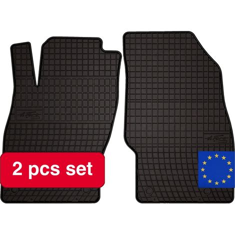 Tapis de voiture en caoutchouc, sur mesure, faciles à nettoyer, noir (1/5)