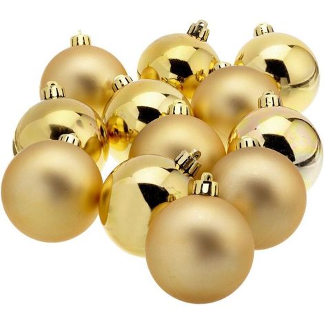 Set mit 12 EDM-Weihnachtskugeln – Gold – 71869 (1/3)