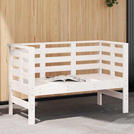 vidaXL Banco de jardín madera maciza de pino blanco 111,5x53x71 cm (1/5)