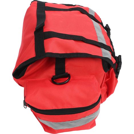 Sac de premiers secours grande capacité, sac d'urgence pour pompiers avec bandoulière, rouge (1/5)