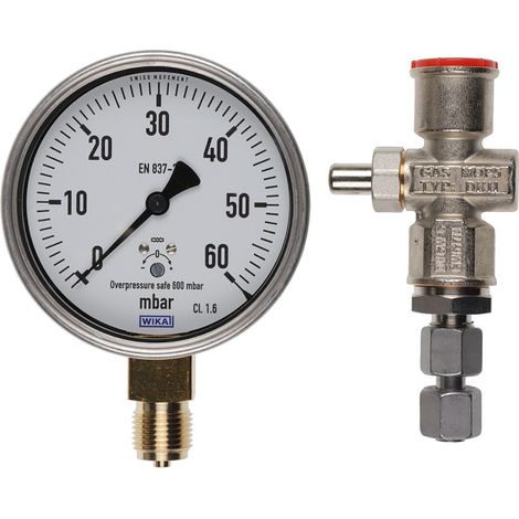 Manometer 0 bis 60 mbar am DMV angebaut mit GW..A6/1 zusätzlich - 15133626952 von Weishaupt