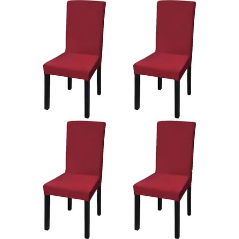 Coprisedia dritto ed elastico 4 pezzi Bordeaux DEC022369