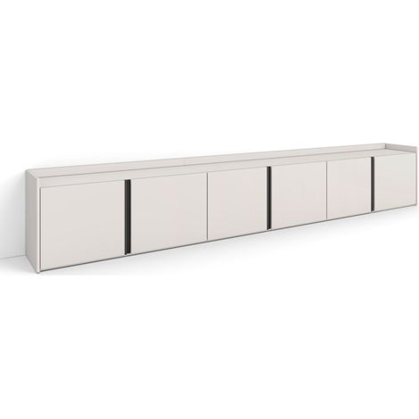 Skraut Home - TV-Schrank, Lowboard, für Wohnzimmer und Esszimmer, 309x35x50cm, Für TV-Geräte bis zu 80", Fernsehtisch, Moderner Stil, Beige (1/5)