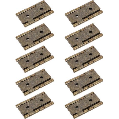 Lot De 10 Charnières De Porte En Métal 1.85 X 1.77 X 0.20 in Charnières Pliantes Style Rétro Pour Paravent Armoire Et Porte Surface Lisse Et Silencieuse (1/5)