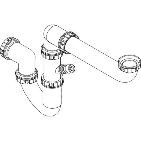 Siphon 42616 für Einbaupülen Kunststoff chrom