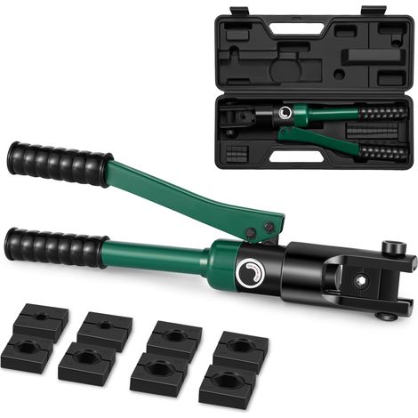 Pince à sertir hydraulique pour cosses de câble 10-120 mm², kit d'outils pour câbles de borne électrique avec 8 matrices (outil de sertissage 10-120 mm²) (1/5)