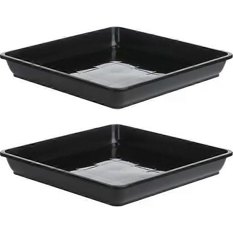 Plateaux de récupération pour pots de fleurs, 2 pièces, en plastique rouge, pour mini-plantes charnues. (1/4)