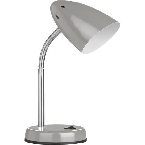 Interiors by Premier Grey Table Lamp for Work Desk, Desk Lamp with Conical Lamp Head, Long Lasting Iron Bedside Lamp (1/5)
