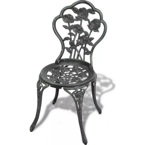 Chaise de jardin métal coulé vert Dawa - Lot de 2 (1/3)