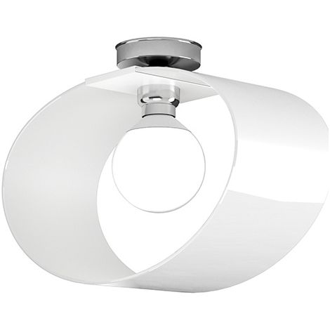 Plafoniera Moderna Lap Metallo E Vetro Bianco 1 Luce E27 42Cm (1/4)