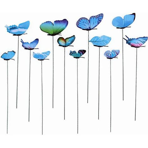 Pot de fleurs papillon à piston vase jardinage bonsaï plante verte décoration bleue (1/3)