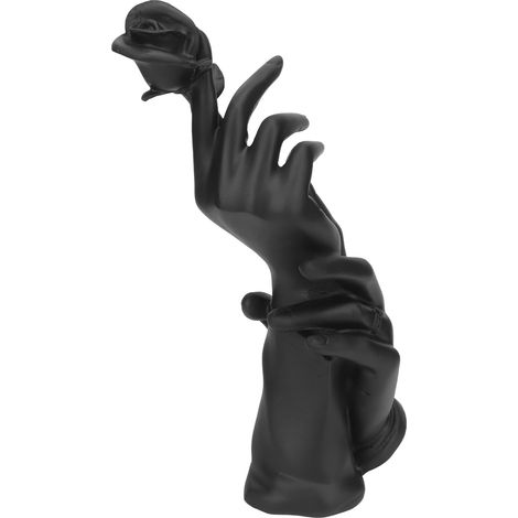 Soporte Para Joyas De Resina - Diseño De Manos Unidas Con Rosa Central - Decoración Del Hogar - Negro - Unidad (1/5)