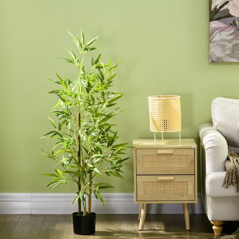 Plante artificielle de bambou d'intérieur de 120 cm avec pot, fausse verdure pour la décoration de la maison, du bureau et du salon (1/5)