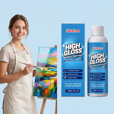 Vernis acrylique brillant pour la peinture, facile à appliquer, forme un film protecteur, séchage rapide et huile nourrissante – 120 ml (1/5)