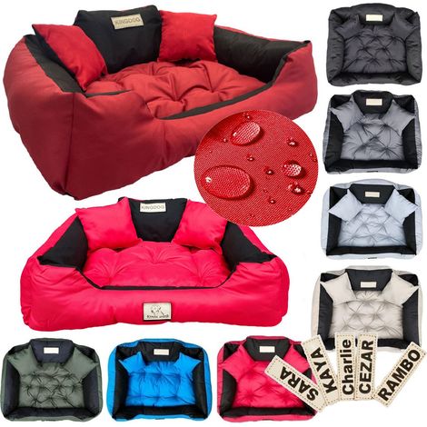 Hundebett KINGDOG 115x95 cm personalisierbar wasserdicht rot