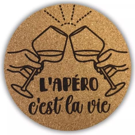 Dessous de verre - Lot de 10 - Liège naturel - Diamètre 9 cm - Écologique et élégant (1/5)