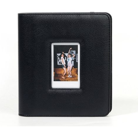Album photo instantané à 288 pochettes, noir, cuir PU, design élégant pour photos 3x3 (1/5)