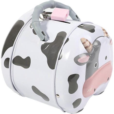 Tirelire décorative en forme de vache, en fer-blanc, pour les fêtes d'enfants (1 pièce) (1/5)