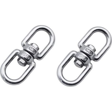 Set di 2 micro ganci girevoli in acciaio inox 304, robusti ganci girevoli a doppia testa da 5 mm per appendere piante, rotatore per appendere casette per uccelli